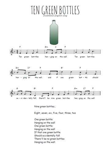 Ten green bottles